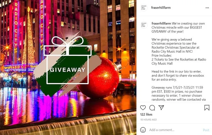 Fraser Hill Farms Instagram giveaway