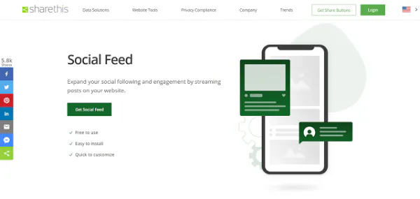 ShareThis Social Feed zum Einbetten eines FB-Feeds in eine Website