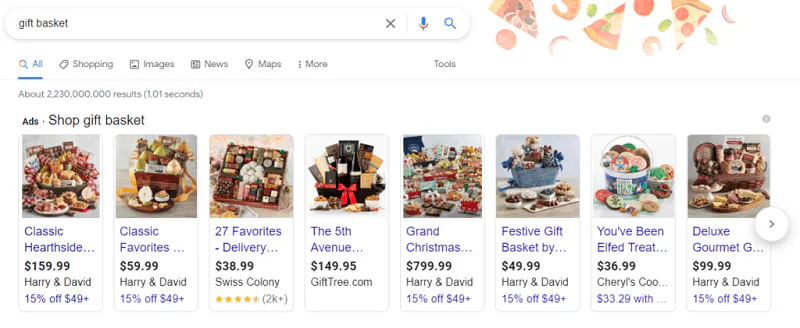 Google advertising example