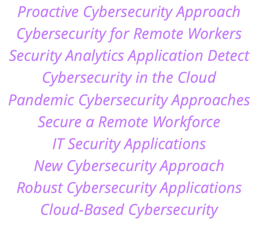 Zu den wichtigsten Stichwörtern gehören proaktiver Cybersecurity-Ansatz, Cybersecurity für Remote-Mitarbeiter, Security-Analytics-Anwendungen erkennen und mehr.