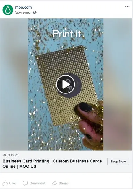 Moo Facebook video ad