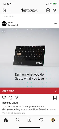 Anuncio de vídeo en el feed
