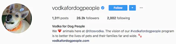 Instagram bio examples vodkafordogpeople