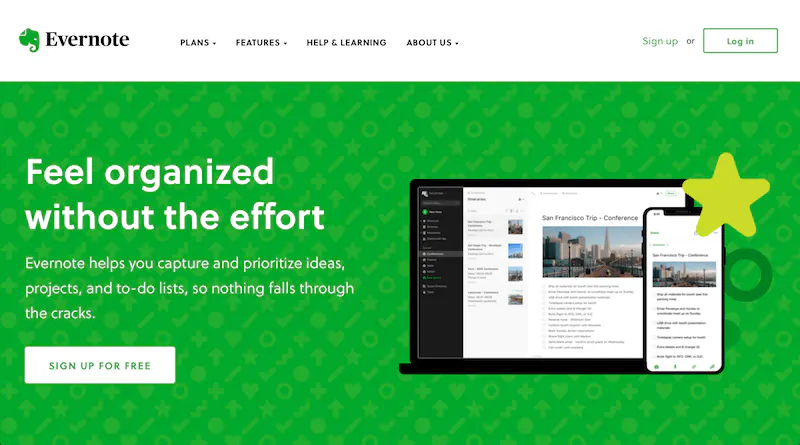 Evernote call-to-action