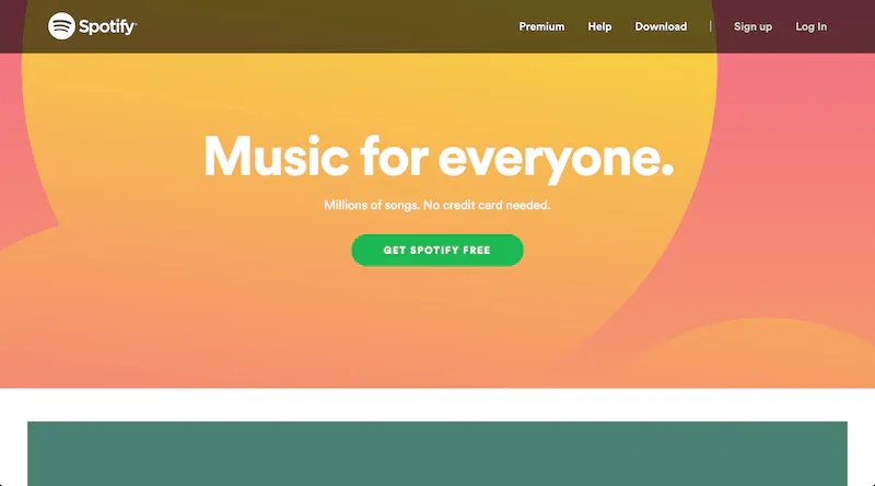 Spotify chiamata ad azione