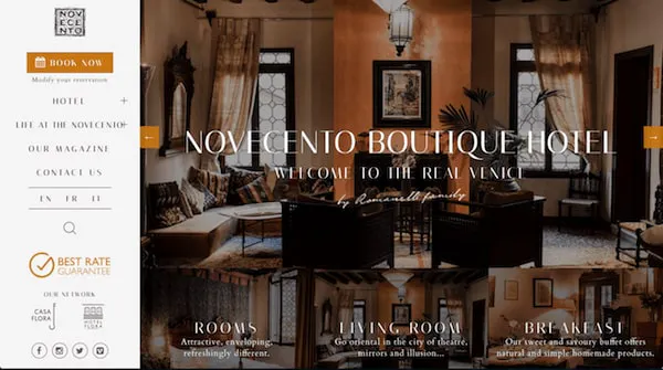 Novecento hôtel valeur unique proposition UVP