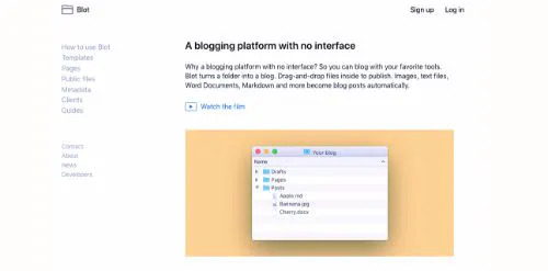 Las mejores plataformas de blogs: Blot