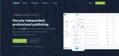 Las mejores plataformas de blogs: Fantasma