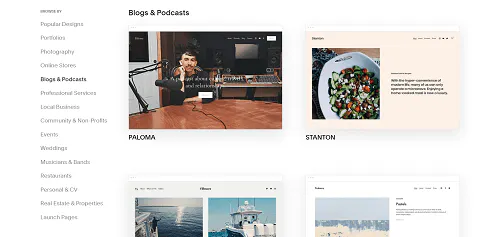 Wix contro Squarespace: Modelli di blog Squarespace