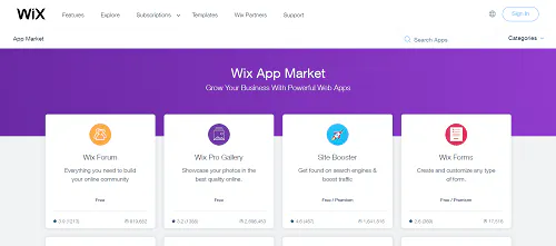 Strumenti di personalizzazione del mercato delle applicazioni Wix