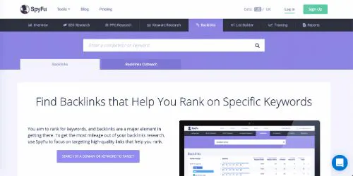 Beste Backlink-Tracker: SpyFu