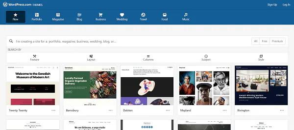 Shopify vs. WordPress: WordPress Themes