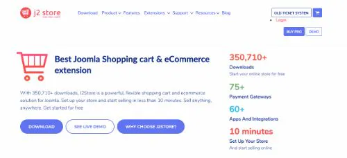 Las mejores plataformas de comercio electrónico: j2 Store