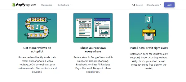 Meilleurs plugins Shopify : Judge.me