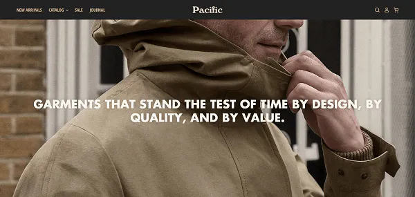 I migliori temi di Shopify: Pacifico