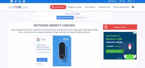 Las mejores herramientas gratuitas de SEO: Comprobador de densidad de palabras clave