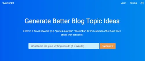 Las mejores herramientas gratuitas de SEO: QuestionDB