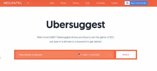 Las mejores herramientas gratuitas de SEO: Ubersuggest