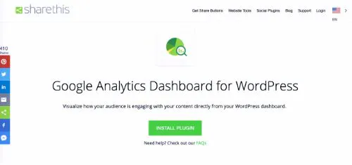 Las mejores herramientas gratuitas de SEO: Tablero de Google Analytics por ShareThis