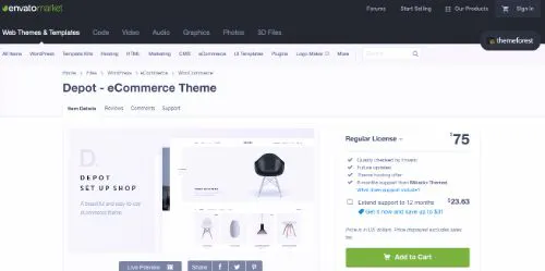 I migliori temi del commercio elettronico WordPress: Deposito