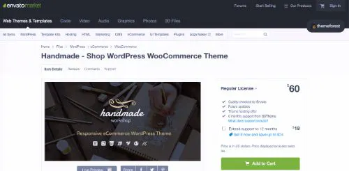 I migliori temi del commercio elettronico WordPress: Fatto a mano