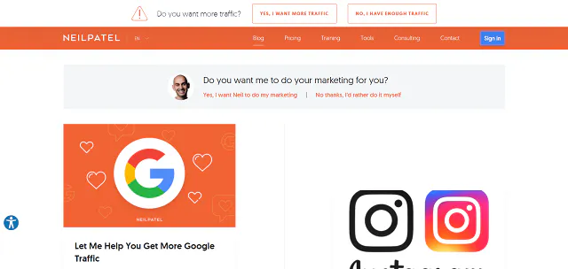 Neil Patel's blog