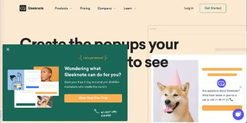 Usa un colore di sfondo distinto per i popup (Sleeknote)