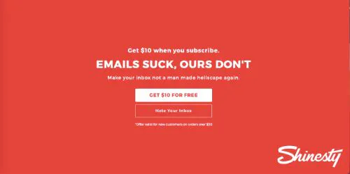 Usa un popup a pagina intera che richiede attenzione (Shinesty)