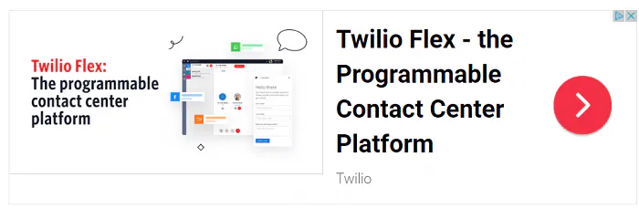 Exemple d'affichage publicitaire Twilio Flex