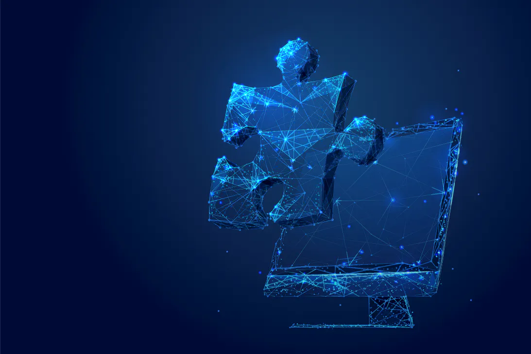 Computer and Puzzle Peice