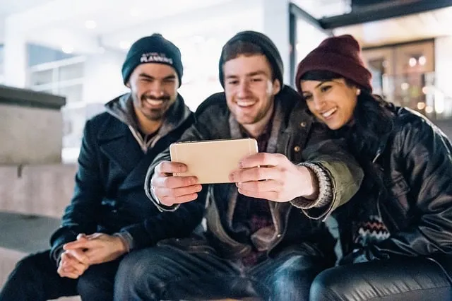 Friends using Snapchat