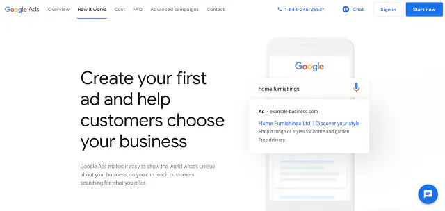 Captura de pantalla de Google Ads - Cómo funciona