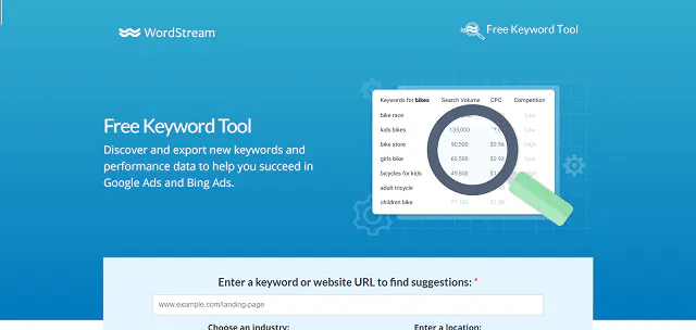 Strumento gratuito per le parole chiave di WordStream