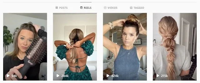 L'ange Hair ReelsのInstagramのスクリーンショット