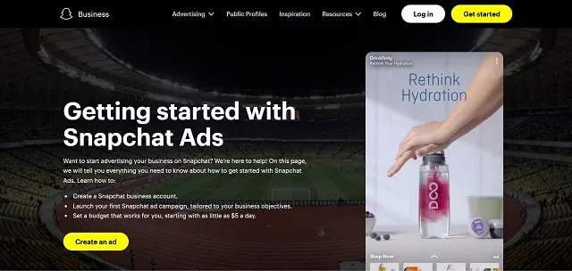 Snapchat Erste Schritte mit Snapchat Ads Bildschirmfoto