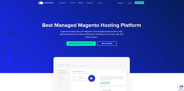Cloudways Managed Magento Hosting website screenshot
