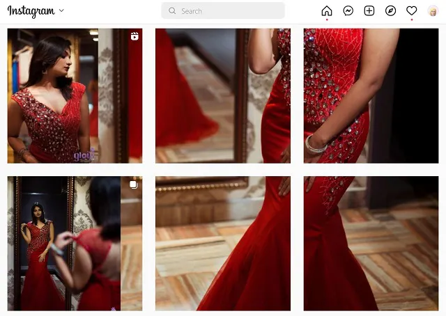 Screenshot di Instagram di @glowthedesignerclub