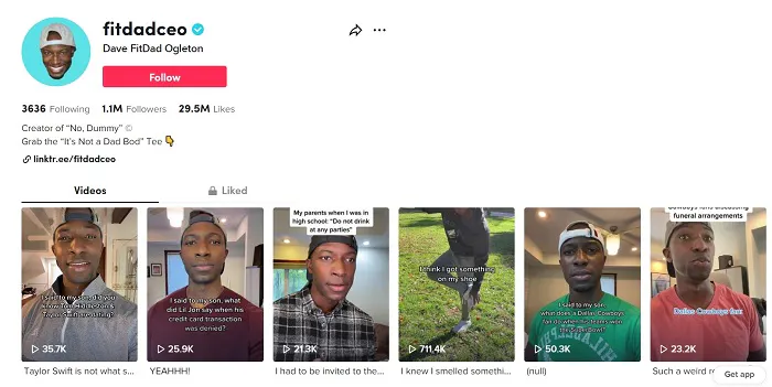 TikTok screenshot de @fitdadceo