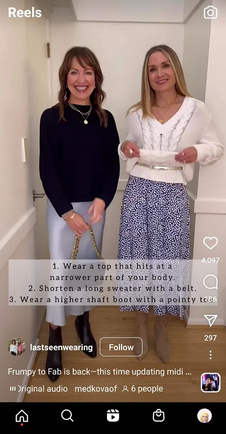 @lastseenwearing Instagram Reels screenshot
