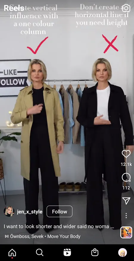 jen_x_style Instagram Reels screenshot