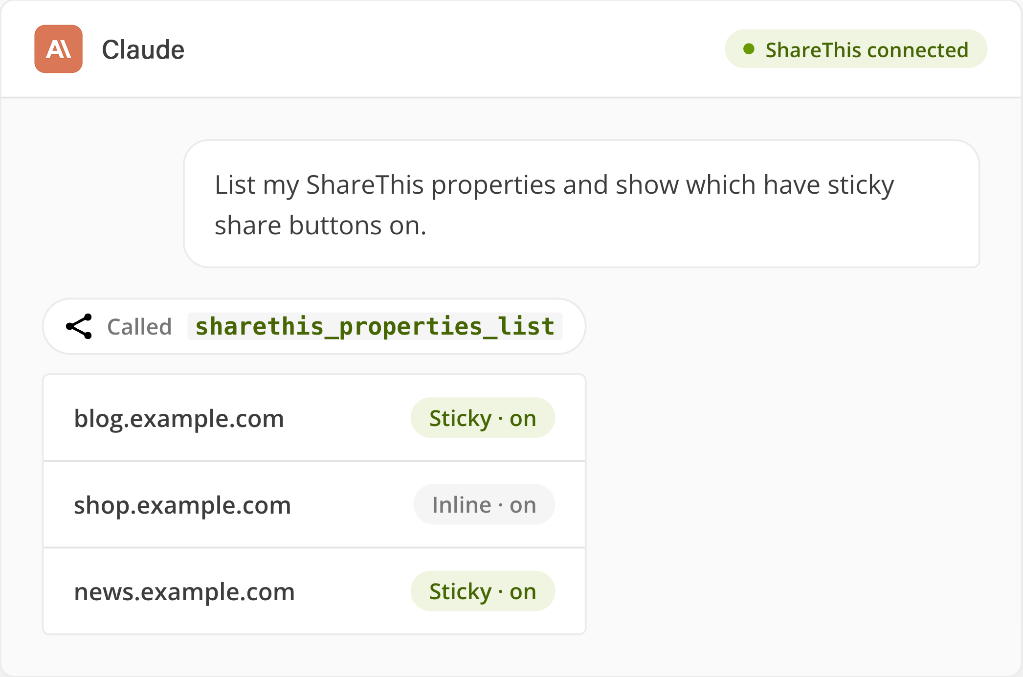 Claude with the ShareThis app